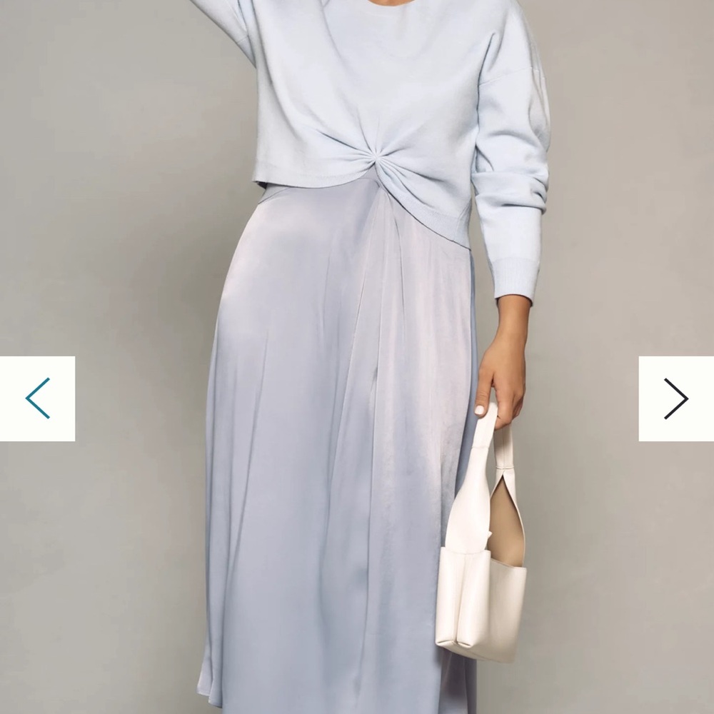 Anthropologie Gemini Twofer Sweater Dress Ensemble - NEW - Periwinkle Blue